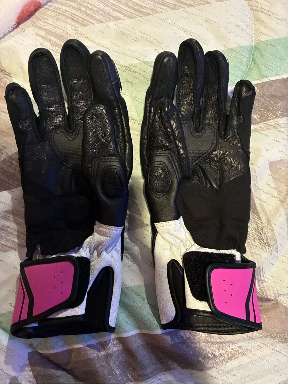 New Ladies Large Alpinestars spx 8 motorcycle gloves pink/black